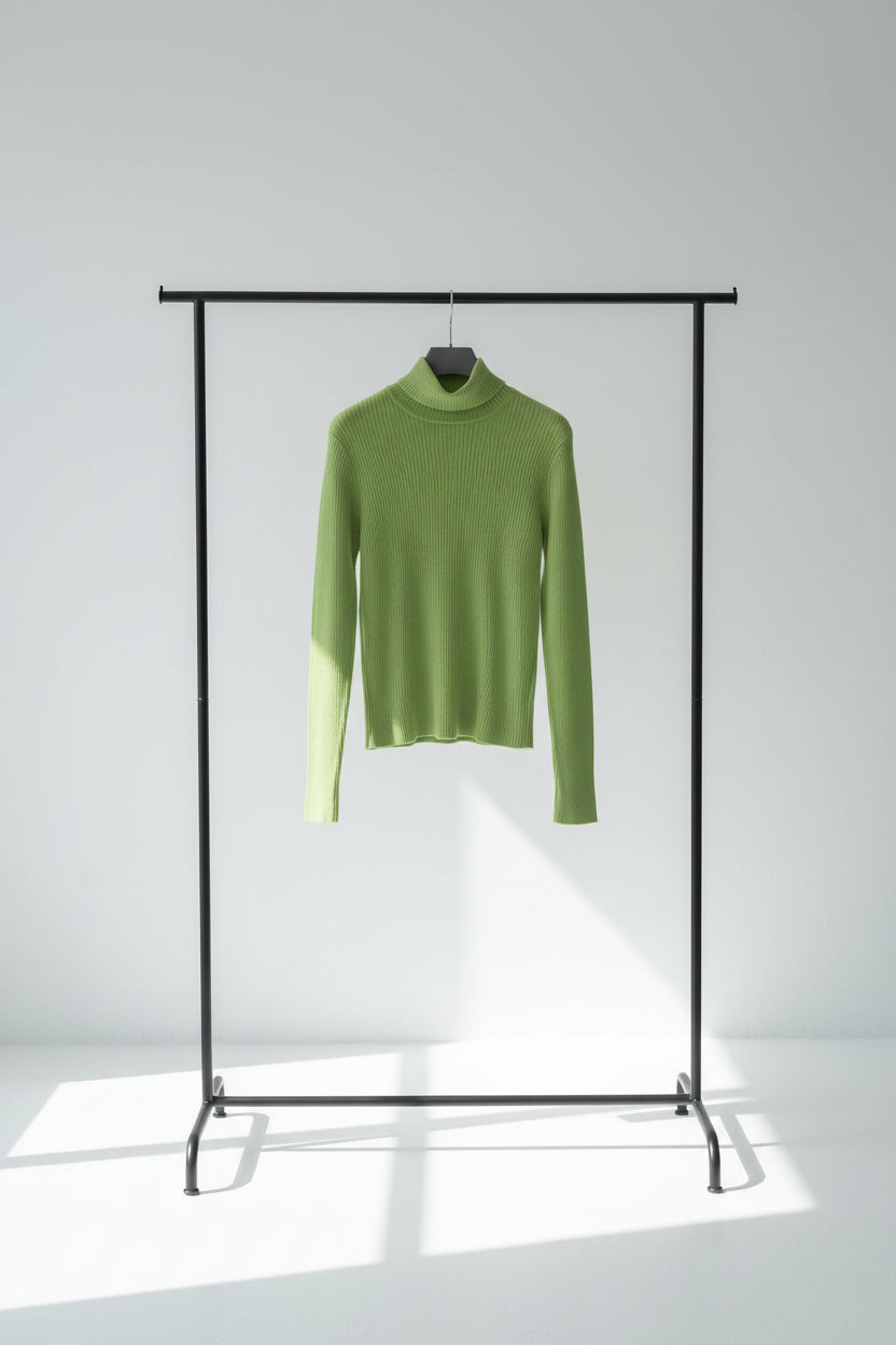 Jersey de Cuello Alto Liso para Mujer