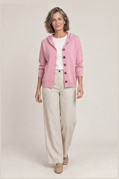 Bruna | Chaqueta de punto con capucha y botones de madera