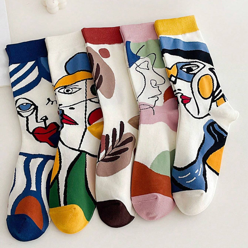 Calcetines de algodón con estampado abstracto