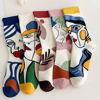 Calcetines de algodón con estampado abstracto