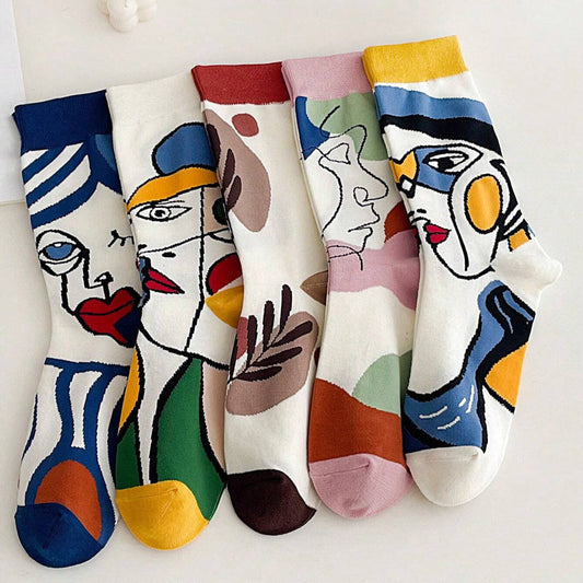 Calcetines de algodón con estampado abstracto
