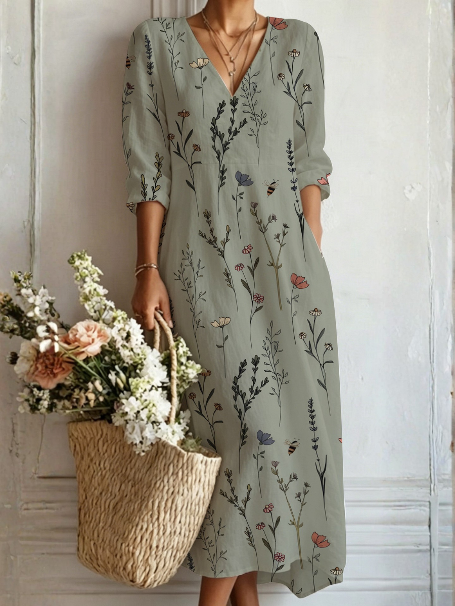 Lucette, vestido largo de verano en tejido ligero de Yaiza.studio