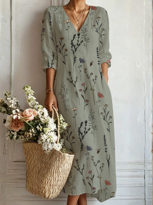 Lucette, vestido largo de verano en tejido ligero de Yaiza.studio