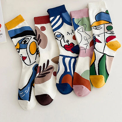 Calcetines de algodón con estampado abstracto