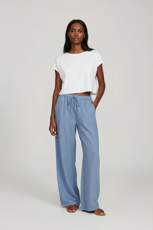 Pantalón de Algodón y Lino para Mujer
