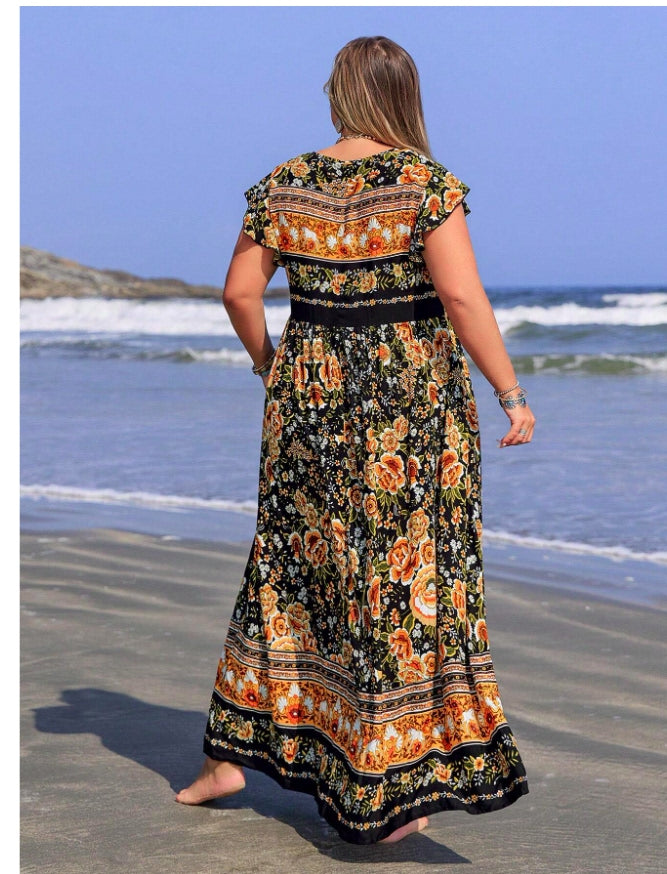 SANDRA | Vestido Largo Boho de Flores