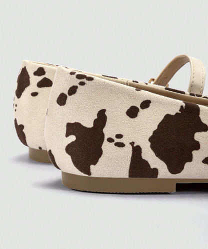 Vera | Zapatos Mary Jane con Estampado de Vaca