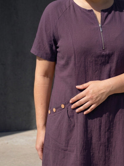 Nara vestido malva detalle