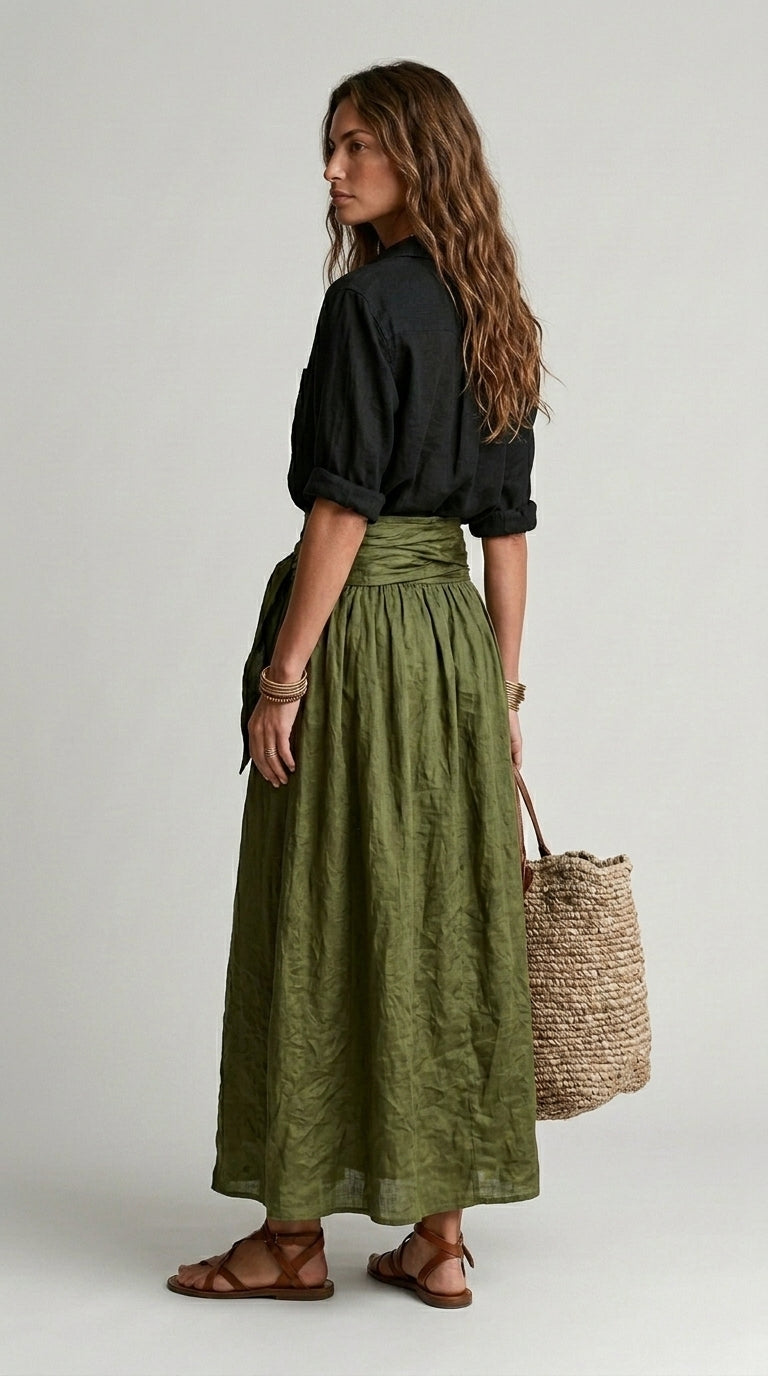 Martina | Vestido Maxi Monohombro Elegante y Fluido