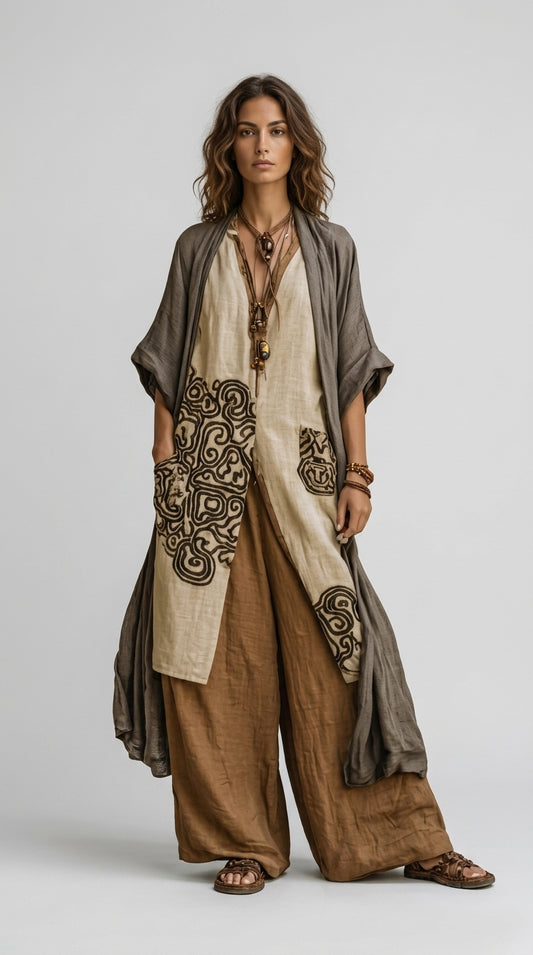Violeta | Conjunto Bohemio Largo Bordado