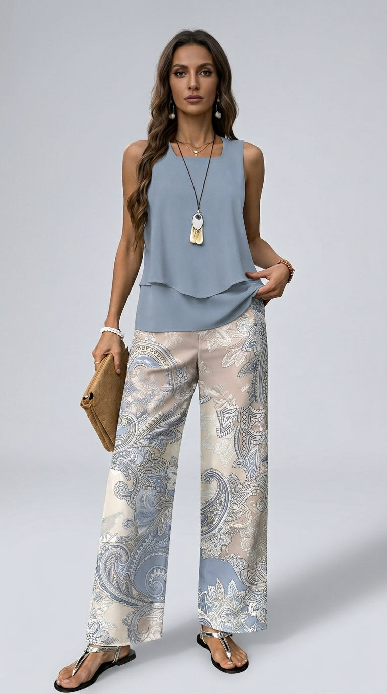 Cecilia | Conjunto Palazzo Floral Fluido