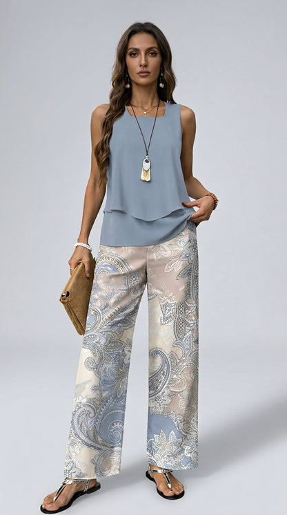 Cecilia | Conjunto Palazzo Floral Fluido