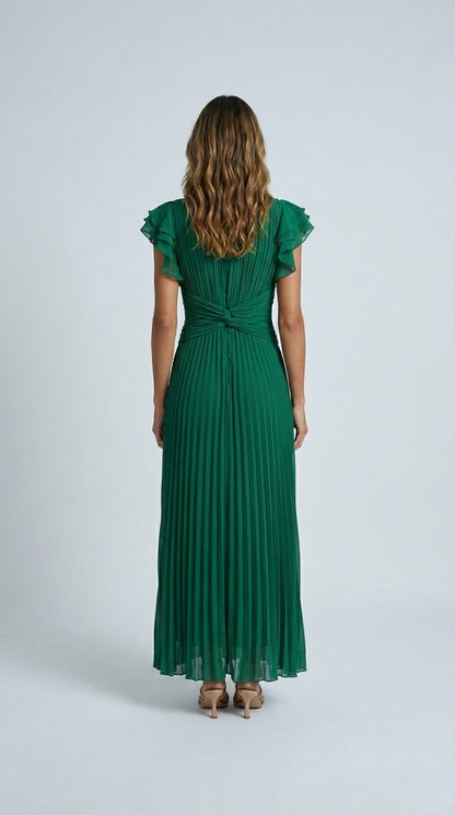 Seraphina | Maxi Vestido Plisado Elegante con Cintura Anudada