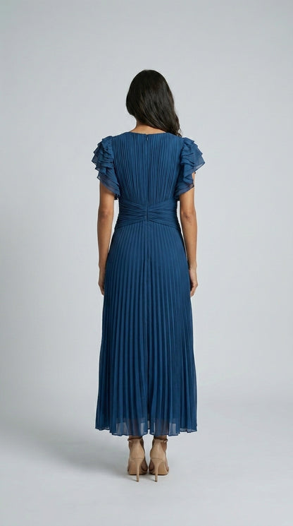 Seraphina | Maxi Vestido Plisado Elegante con Cintura Anudada