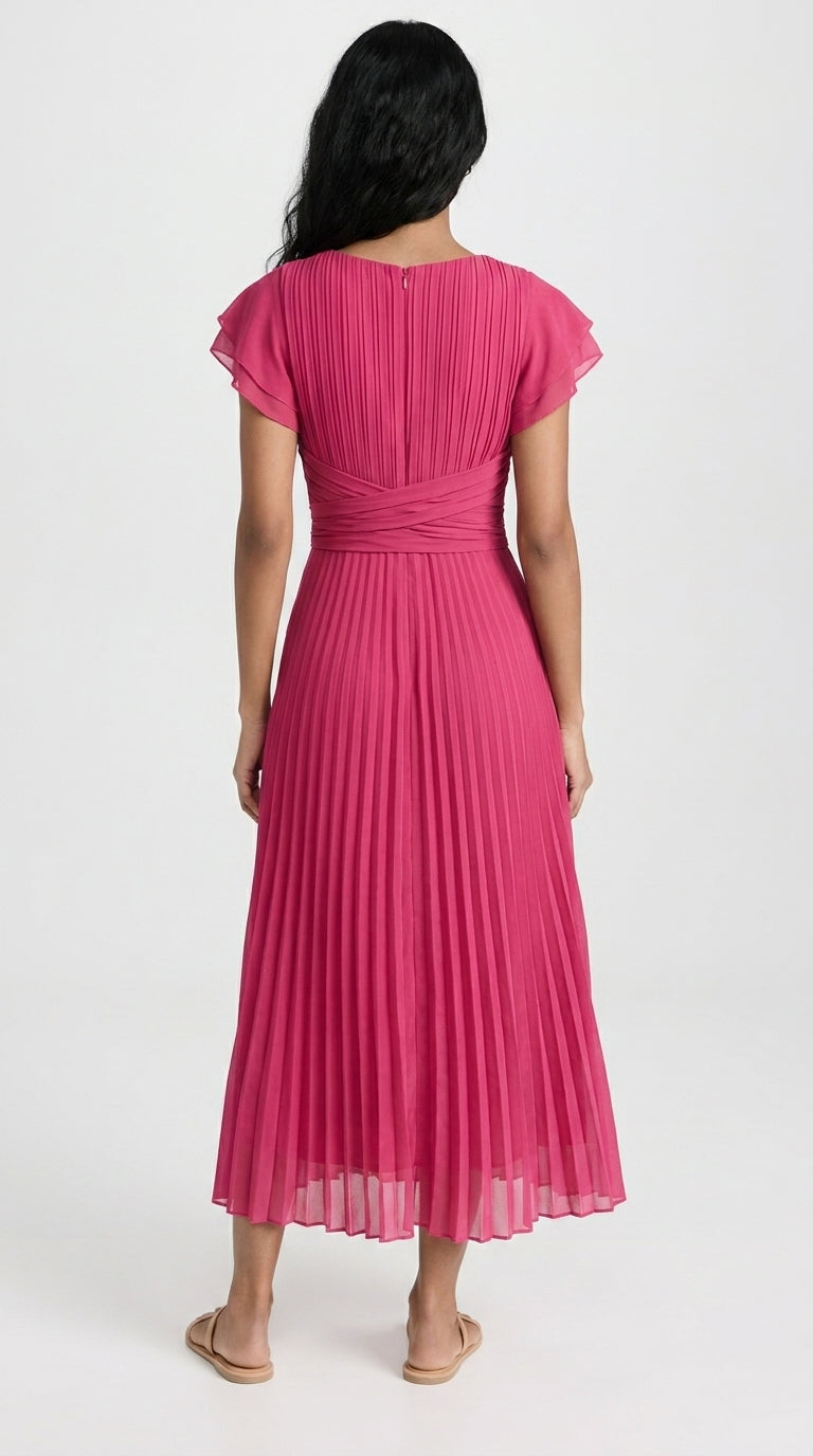 Seraphina | Maxi Vestido Plisado Elegante con Cintura Anudada