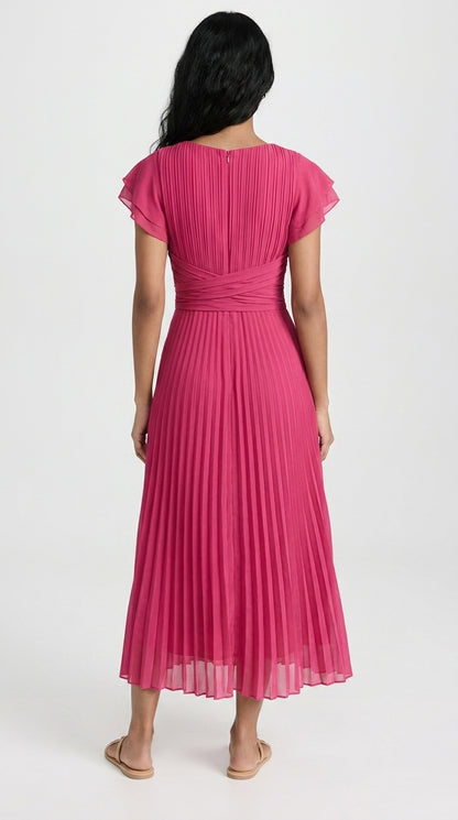 Seraphina | Maxi Vestido Plisado Elegante con Cintura Anudada