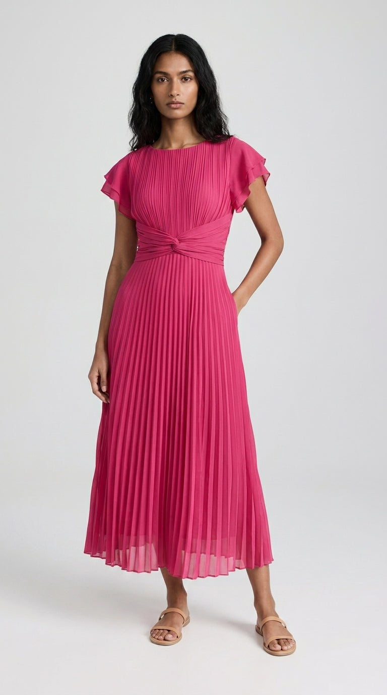 Seraphina | Maxi Vestido Plisado Elegante con Cintura Anudada