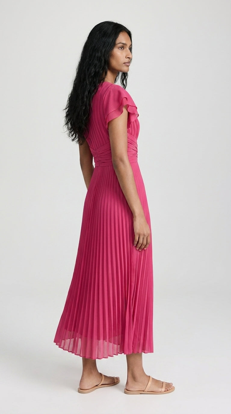 Seraphina | Maxi Vestido Plisado Elegante con Cintura Anudada