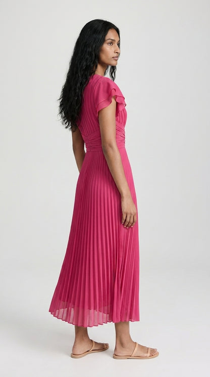 Seraphina | Maxi Vestido Plisado Elegante con Cintura Anudada