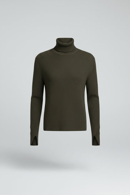 Jersey de Cuello Alto Liso para Mujer