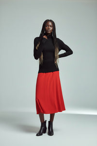 Jersey de Cuello Alto Liso para Mujer