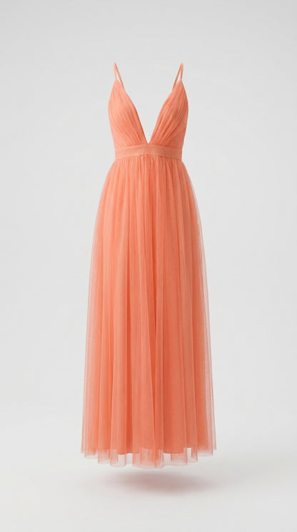 Ginevra | Maxi Vestido Luz Coral