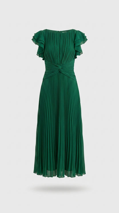 Seraphina | Maxi Vestido Plisado Elegante con Cintura Anudada