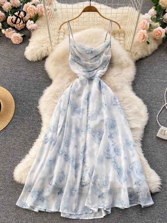 Vestido floral fruncido