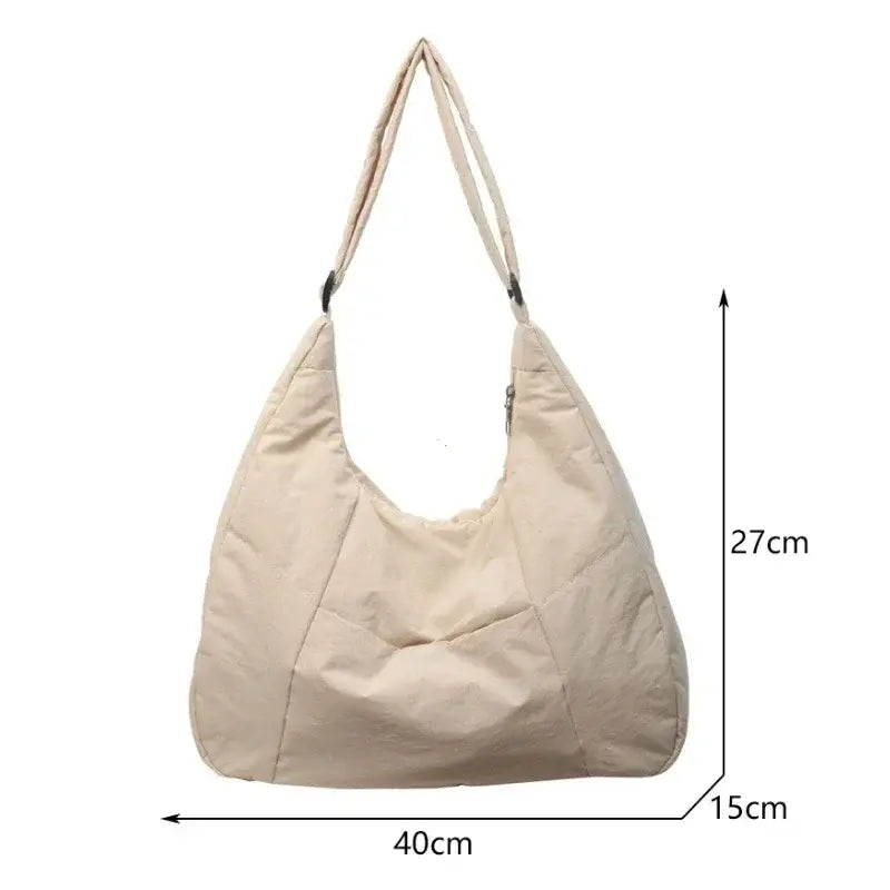 Medidas del bolso hobo de tela Noa, 40 x 27 x 15 cm