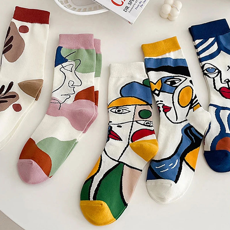 Calcetines de algodón con estampado abstracto