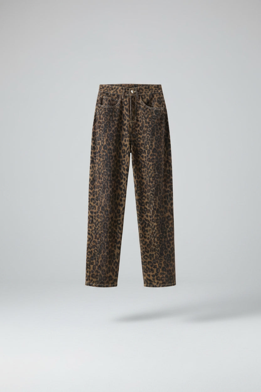 Vaqueros con Estampado de Leopardo
