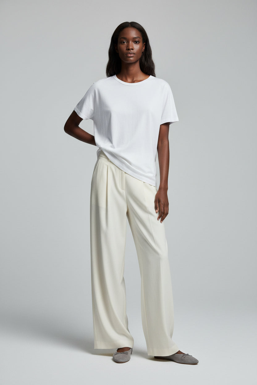 Pantalón de Pierna Ancha de Satén Elegante