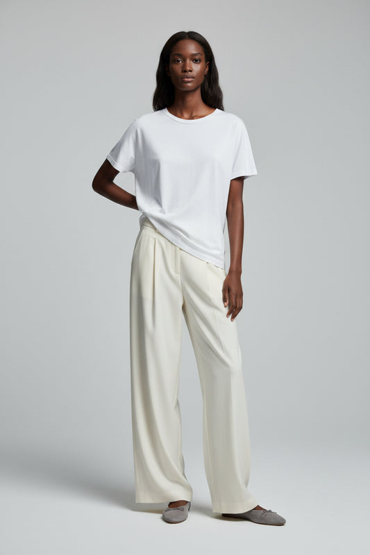 Pantalón de Pierna Ancha de Satén Elegante