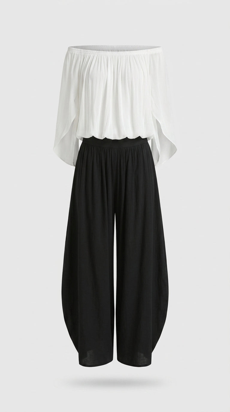 Isabella | Conjunto Bohemio Fluido Pantalón Farol