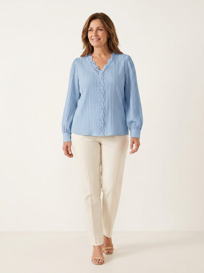 Paloma | Blusa Plisada de Botones