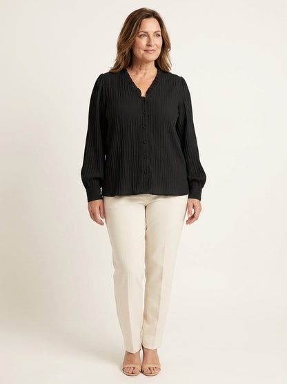 Paloma | Blusa Plisada de Botones