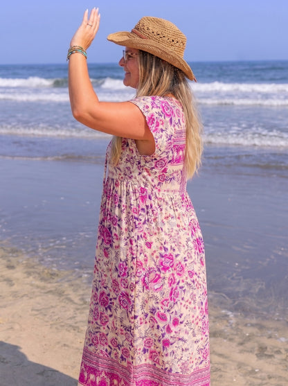 SANDRA | Vestido Largo Boho de Flores