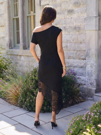 VEGA | Vestido Midi Negro con Encaje