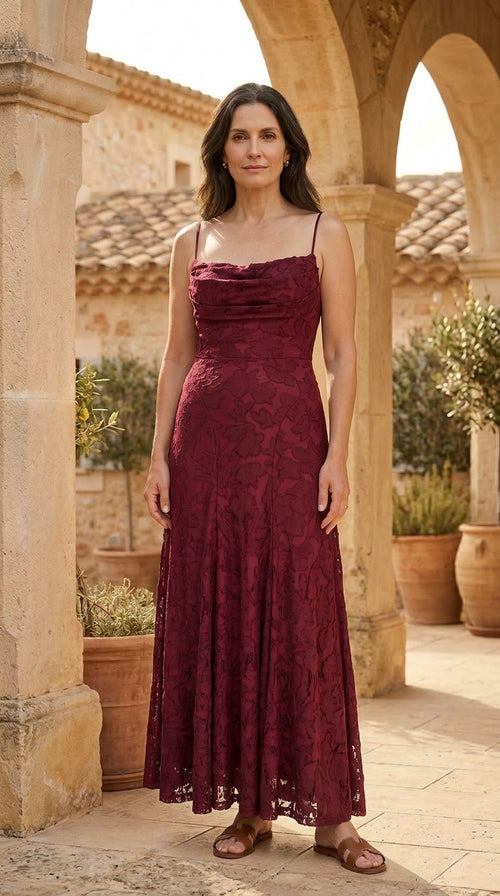 SOFIA | Vestido Maxi Jacquard para Invitada