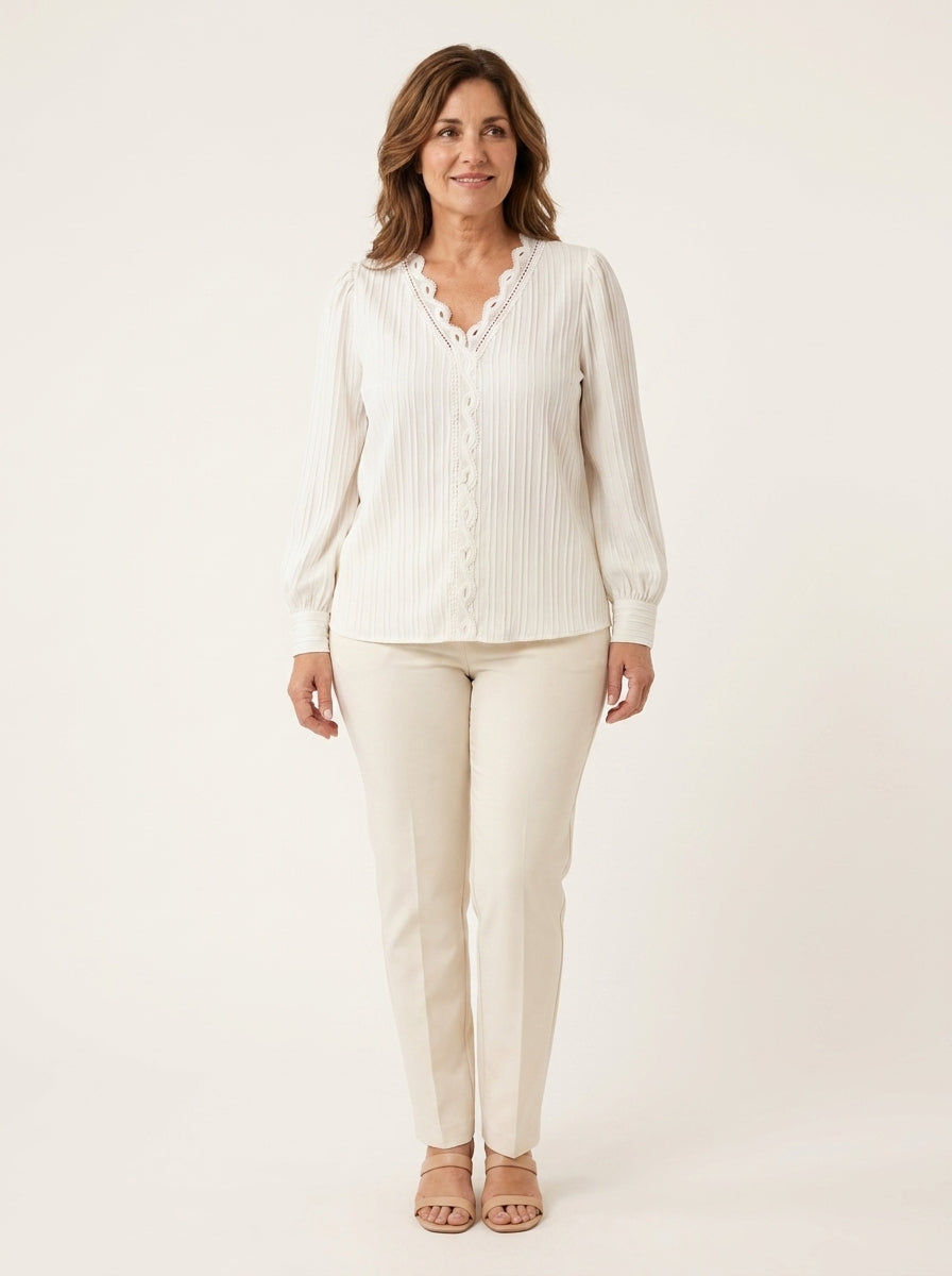 Paloma | Blusa Plisada de Botones