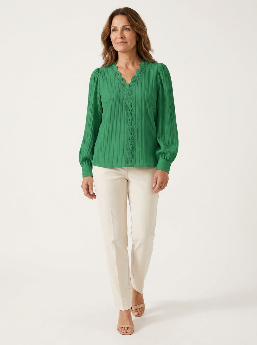Paloma | Blusa Plisada de Botones