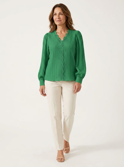 Paloma | Blusa Plisada de Botones
