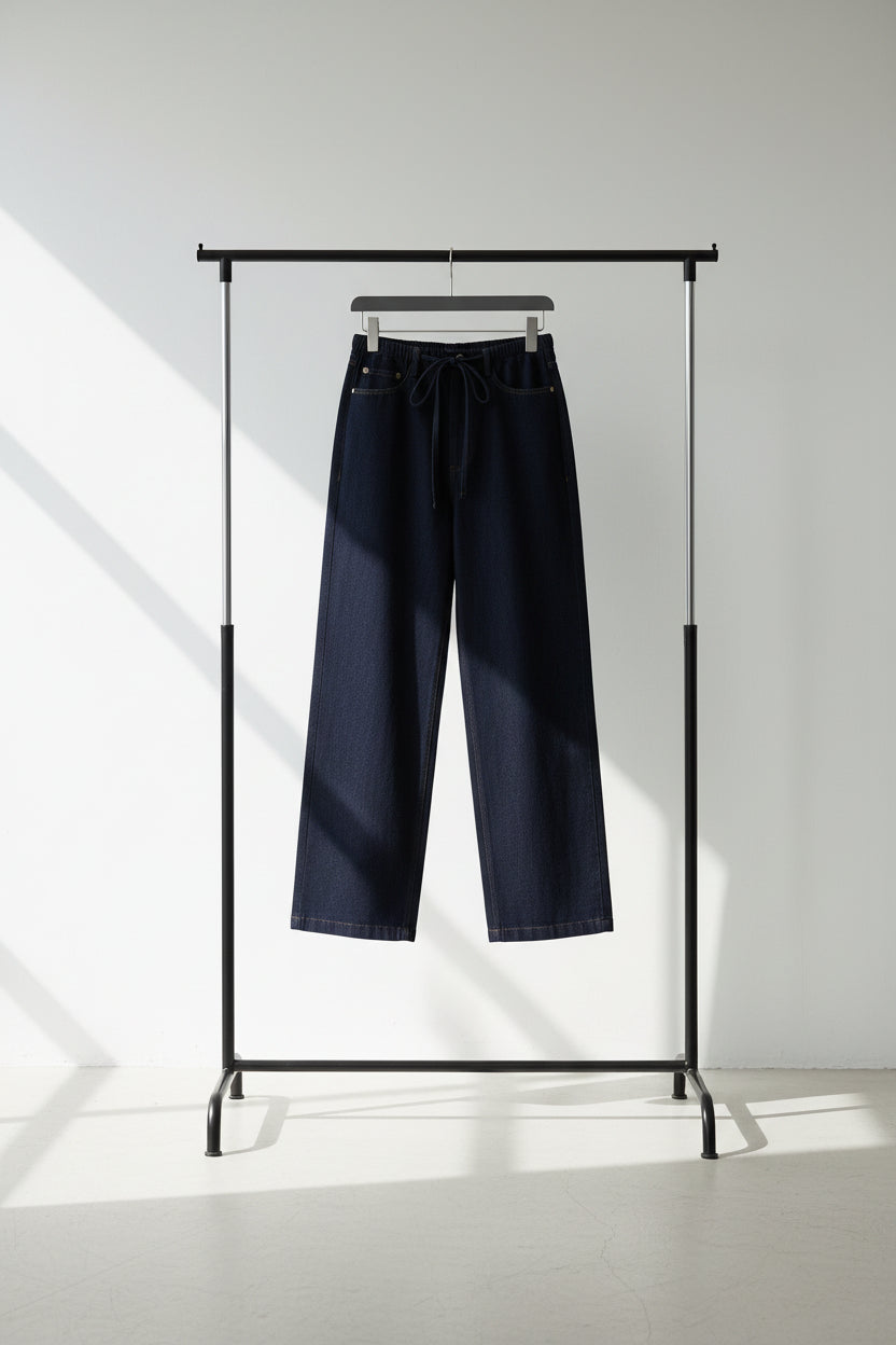 Pantalón Vaquero Pernera Ancha con Cordón
