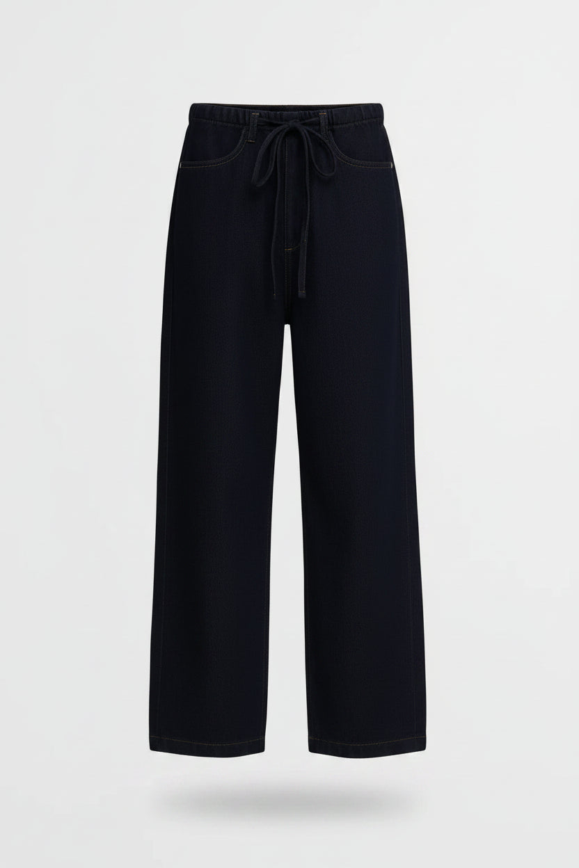 Pantalón Vaquero Pernera Ancha con Cordón