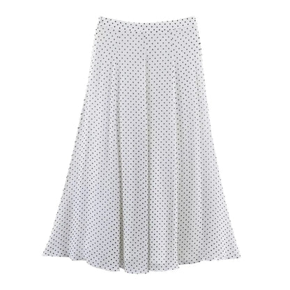 Rocío | Conjunto de Gasa de Lunares — Blusa y Falda Midi
