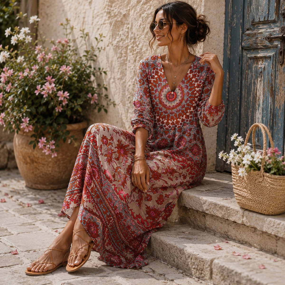 Gabrielle, vestido largo de medallón — segunda vista