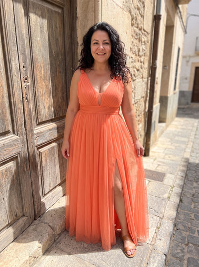 Ginevra | Maxi Vestido Luz Coral