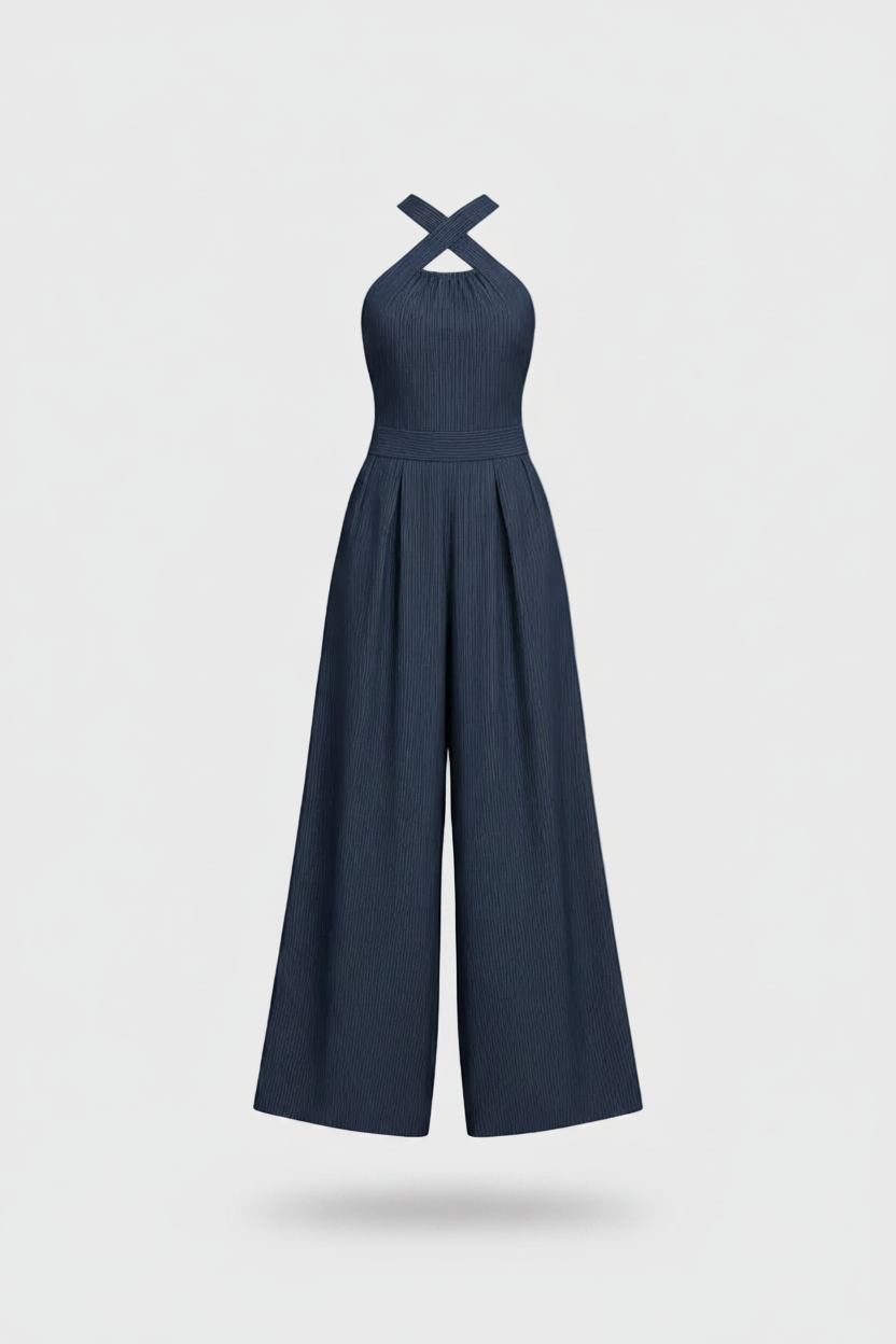 Jumpsuit azul marino — ghost product #EBEBEB