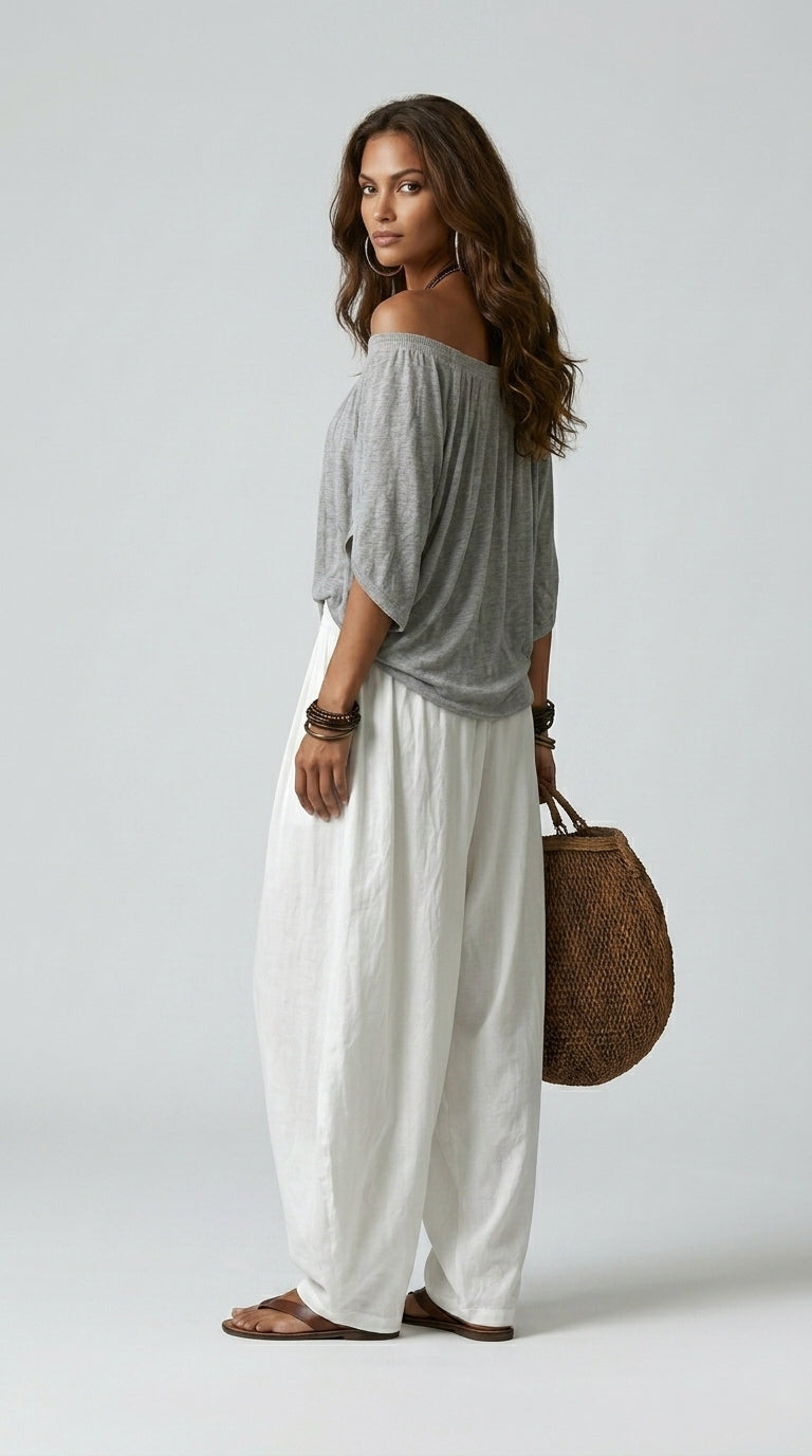 Isabella | Conjunto Bohemio Fluido Pantalón Farol