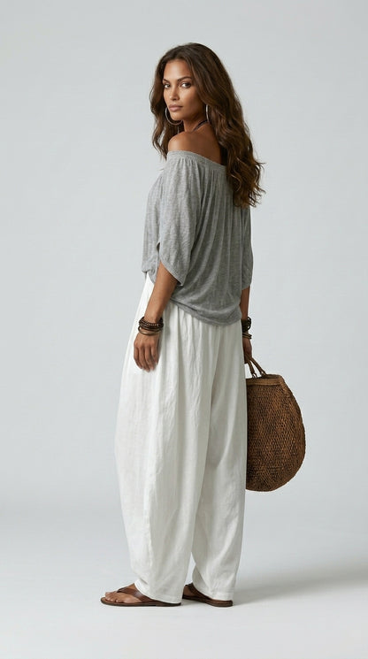 Isabella | Conjunto Bohemio Fluido Pantalón Farol